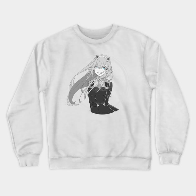 Zero Two Black & White Crewneck Sweatshirt by Kewty